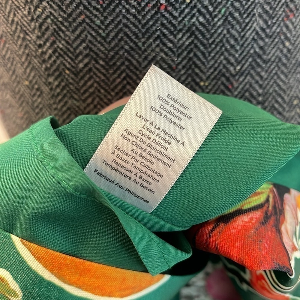 Talbots Green Floral Dress, Size 12 petite - Picture 3 of 9